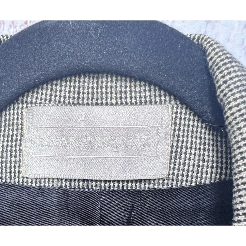 Evan Picone Women’s Wool Vintage Tweed Blazer Black Gray Formal Work Wear Size 8